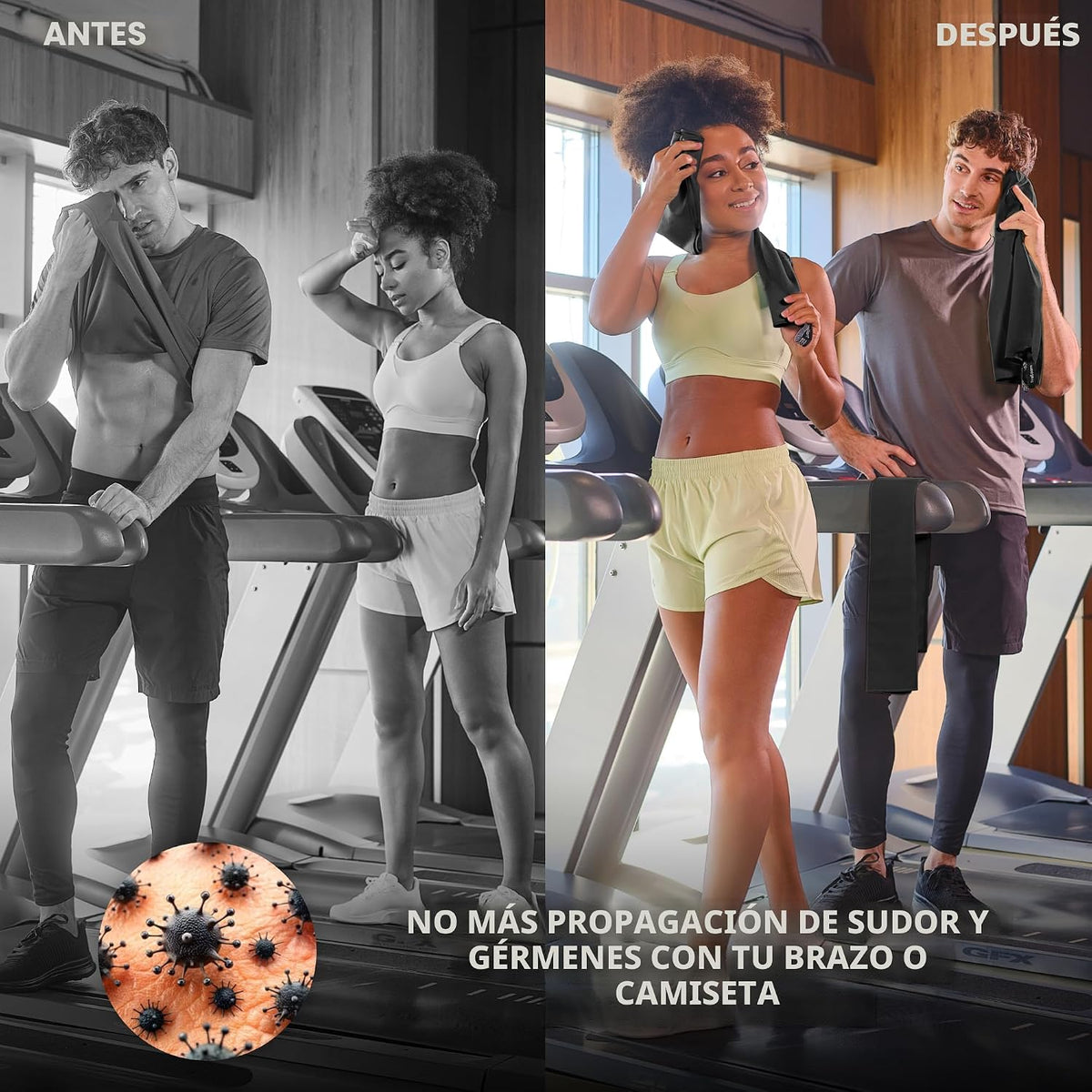 Trailoom Toallas de gimnasio de microfibra, de secado rápido, altam...