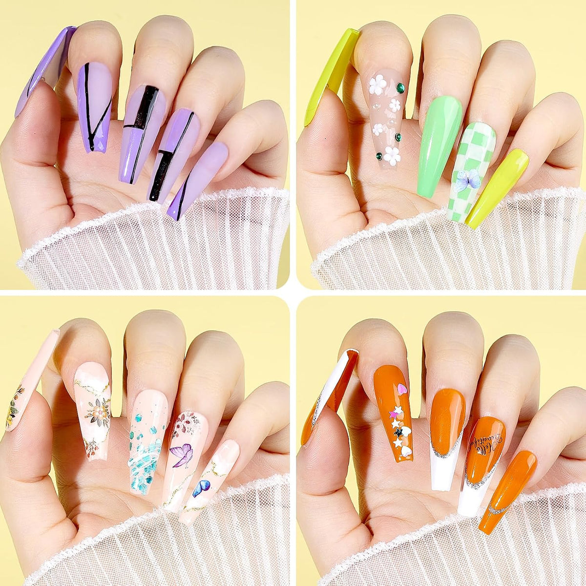 Teenitor - Kit de uñas postizas - Puntas de uñas transparentes tipo...