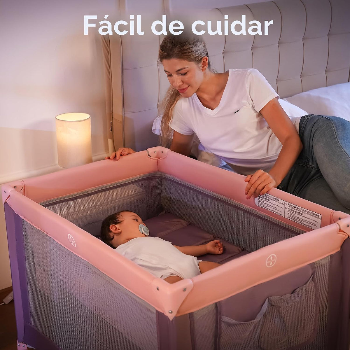 Pamo Babe Empaca y juega con el moisés, corralito portátil rosa par...