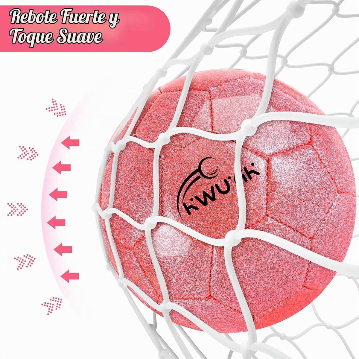 OKWUYiK Balón de fútbol de talla 3, 4, 5, con purpurina rosa, dorad...