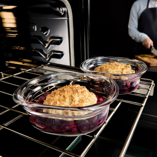 Rubbermaid Brilliance® - Juego de 6 recipientes redondos de vidrio...