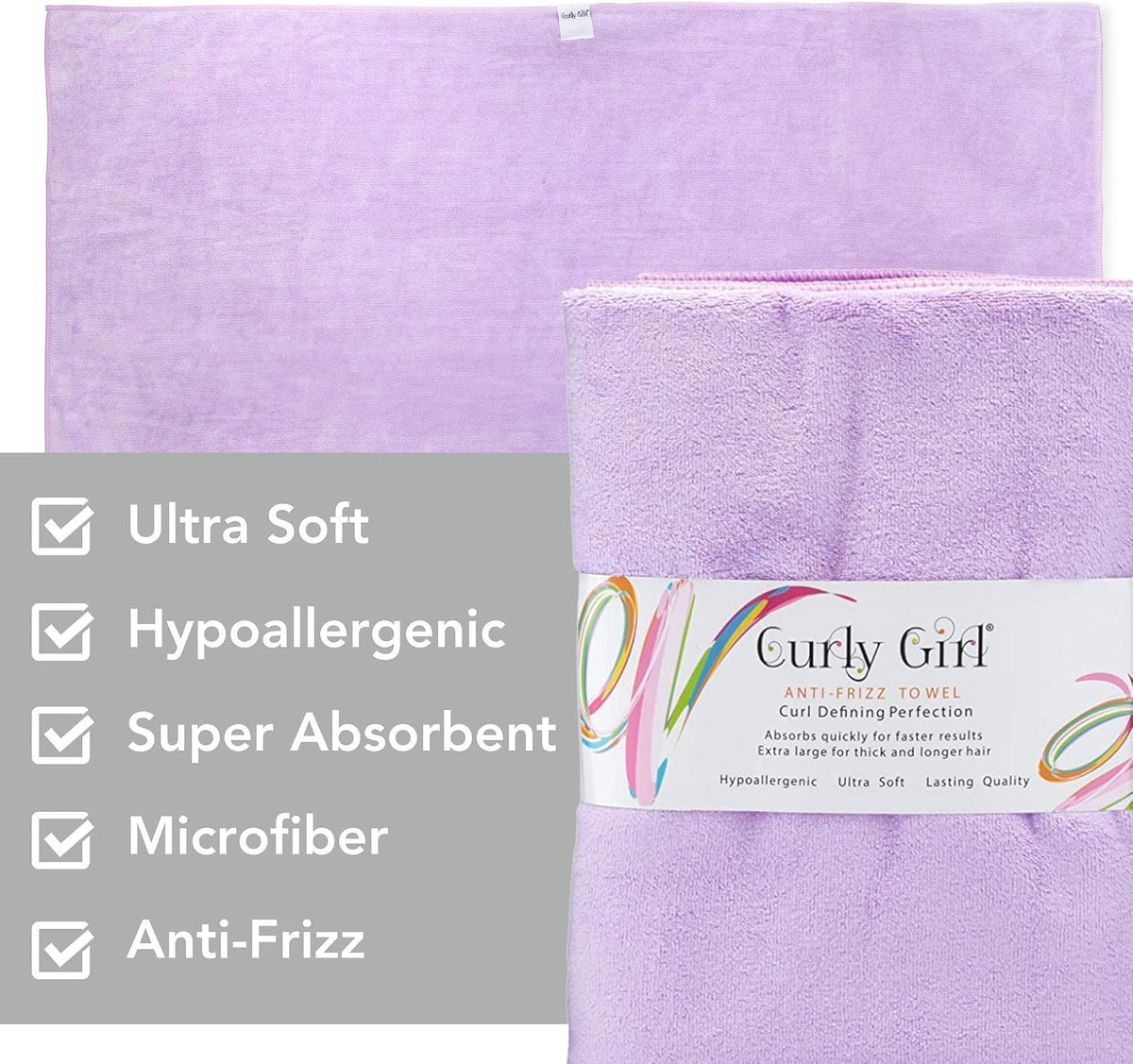 Toalla Curly Girl para mujeres con rizos, anti-encrespamiento, abso...