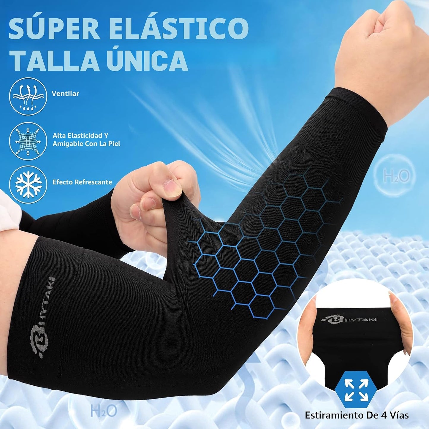 BHYTAKI Mangas de Protección Solar UV, Mangas de Compresión de Braz...
