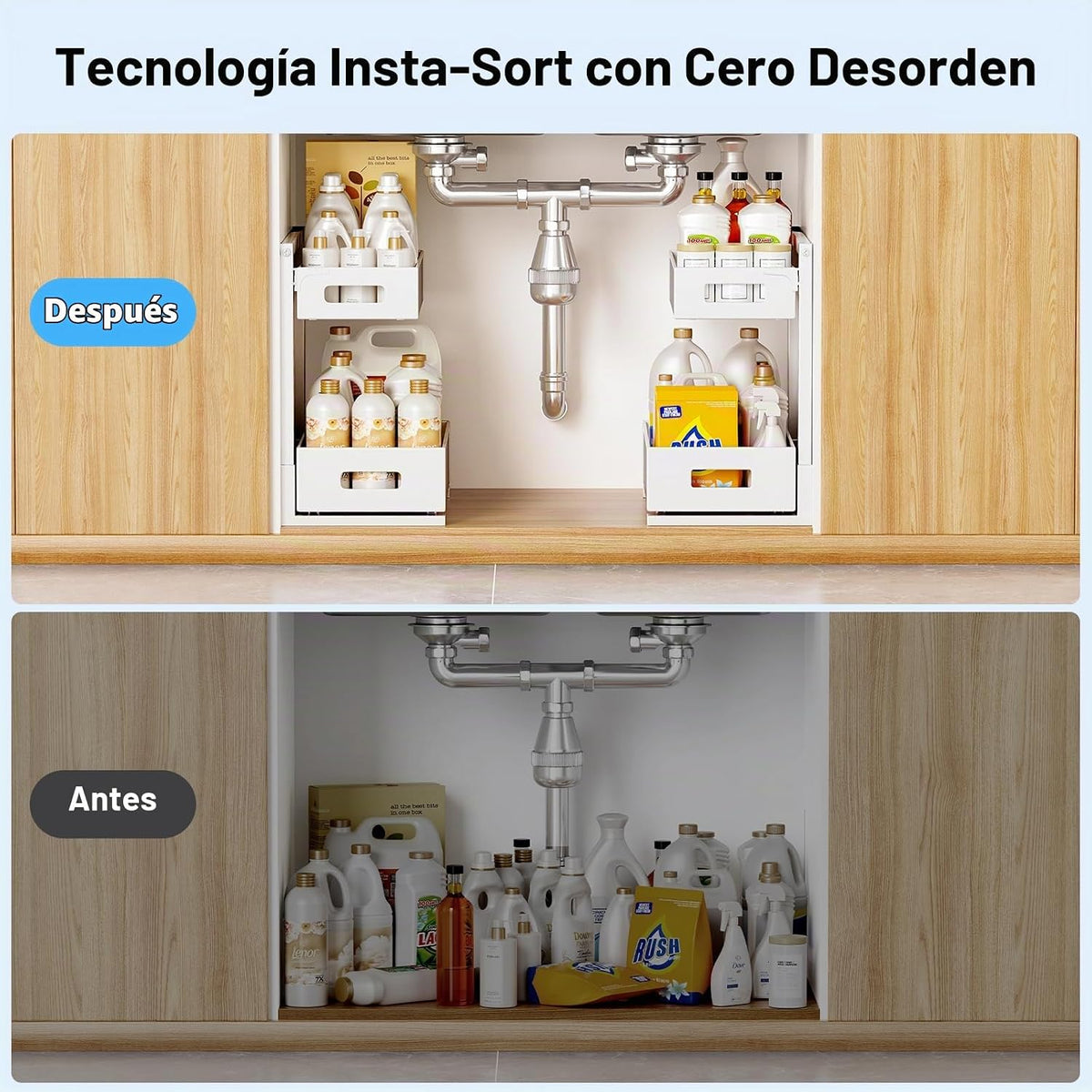 TISTAYA Organizador extraíble para debajo del fregadero de la cocin...