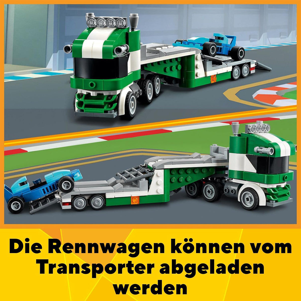 LEGO 31113 Creator 3 en 1 - Transportador de autos de carreras con...