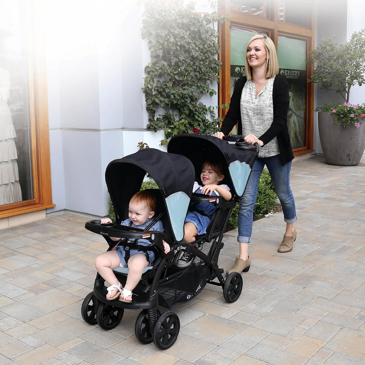 Baby Trend Sit N' Stand® - Cochecito doble, color azul desierto