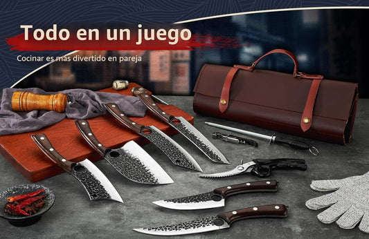 DRGSKL Juego de cuchillos de chef serbio - Juego de 6 cuchillos for...