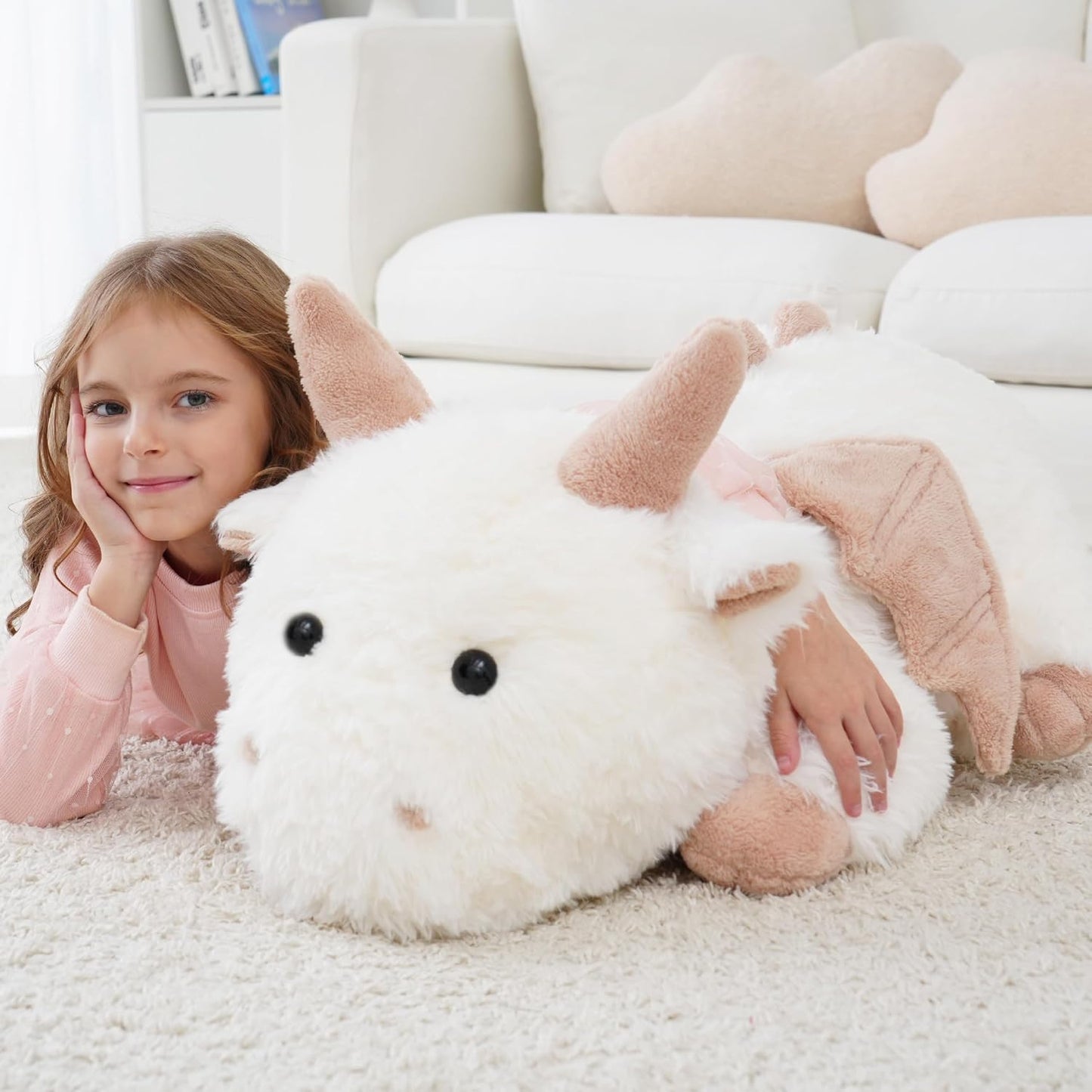 EEYQR Peluche de dragón gigante, juguete de peluche grande y suave,...