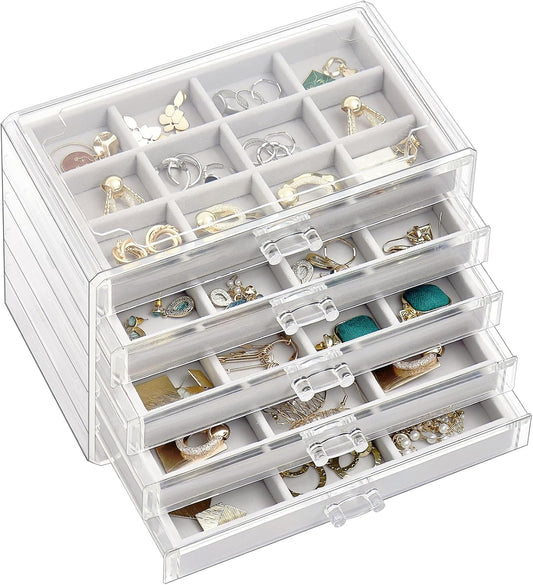 ProCase - Organizador de aretes con 5 cajones, joyero de acrílico t...