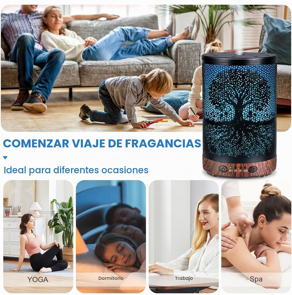 JOYOLO Difusor de aceite esencial de 4.1 fl oz de metal difusor de...