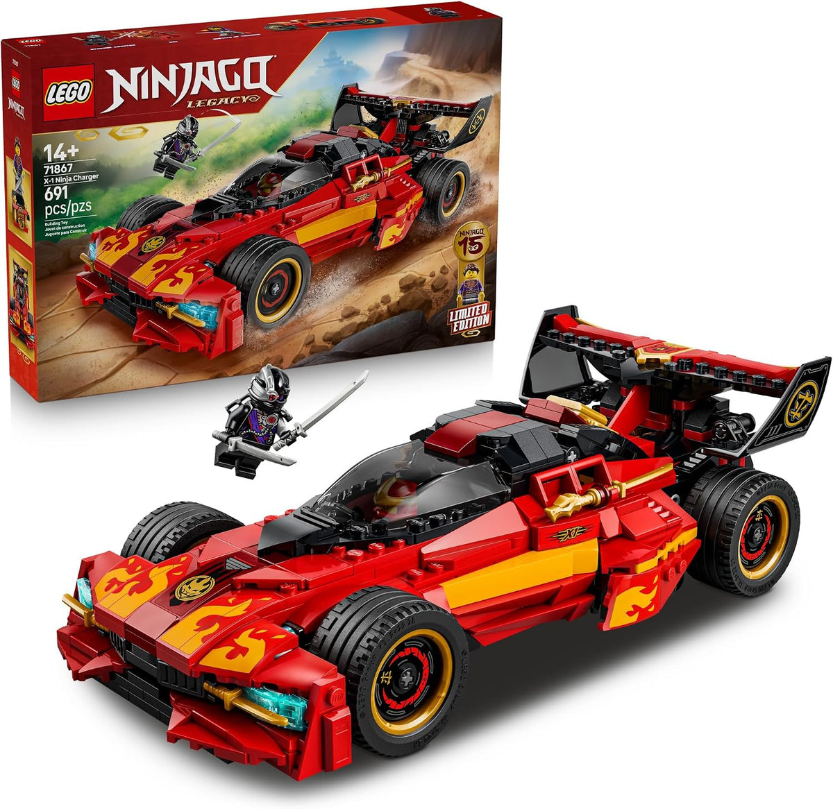 LEGO NINJAGO X-1 Cargador Ninja 15º Aniversario 71867 | Set de cons...