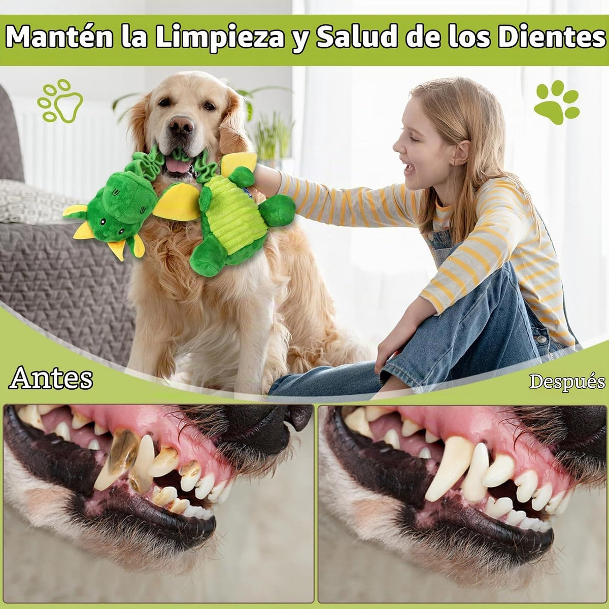 Eneston Juguetes Grandes Chirriantes para Perros, Juguetes de Tira...