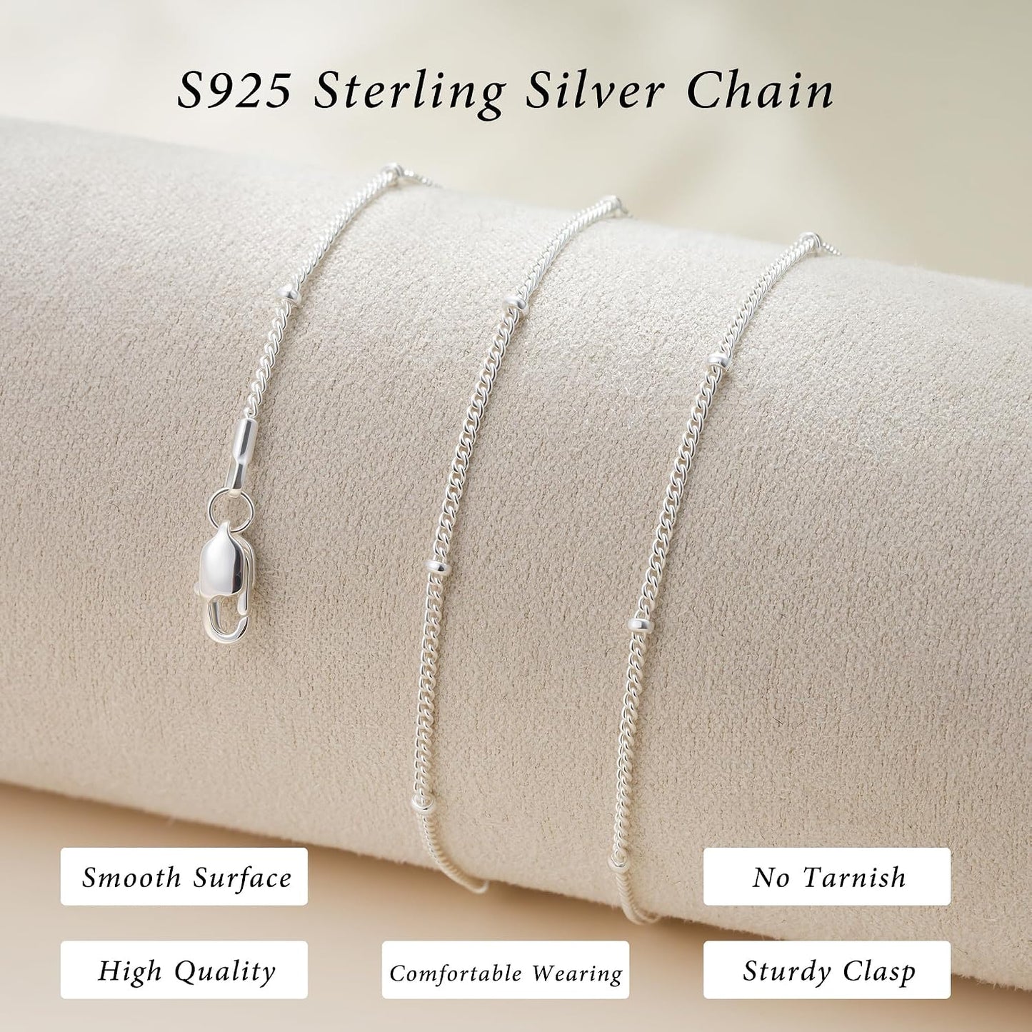 BLThing Collar de cadena de plata de ley S925 para mujer, cadena de...