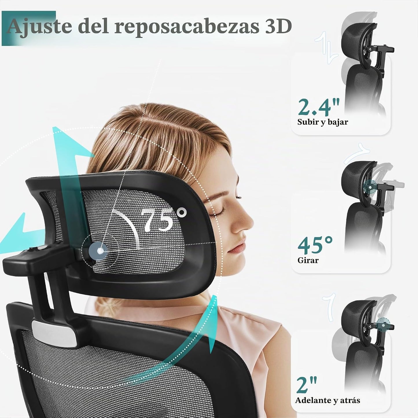 VECELO Silla de oficina ergonómica de respaldo alto, silla de escri...