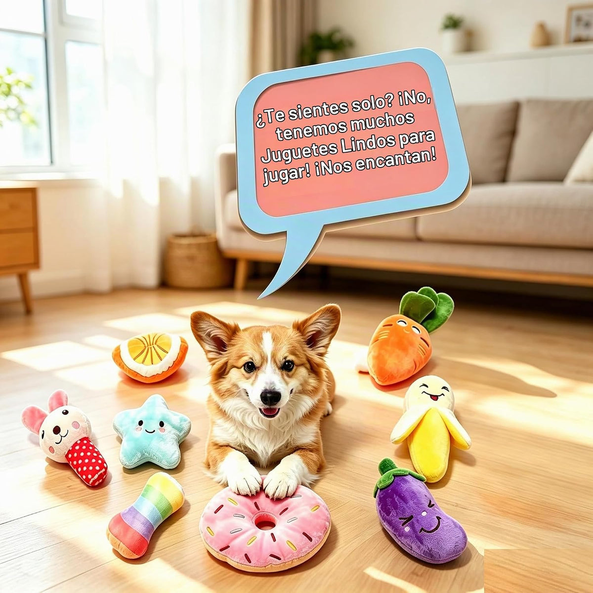 Juguetes chirriantes para perros pequeños y medianos, paquete de 9...