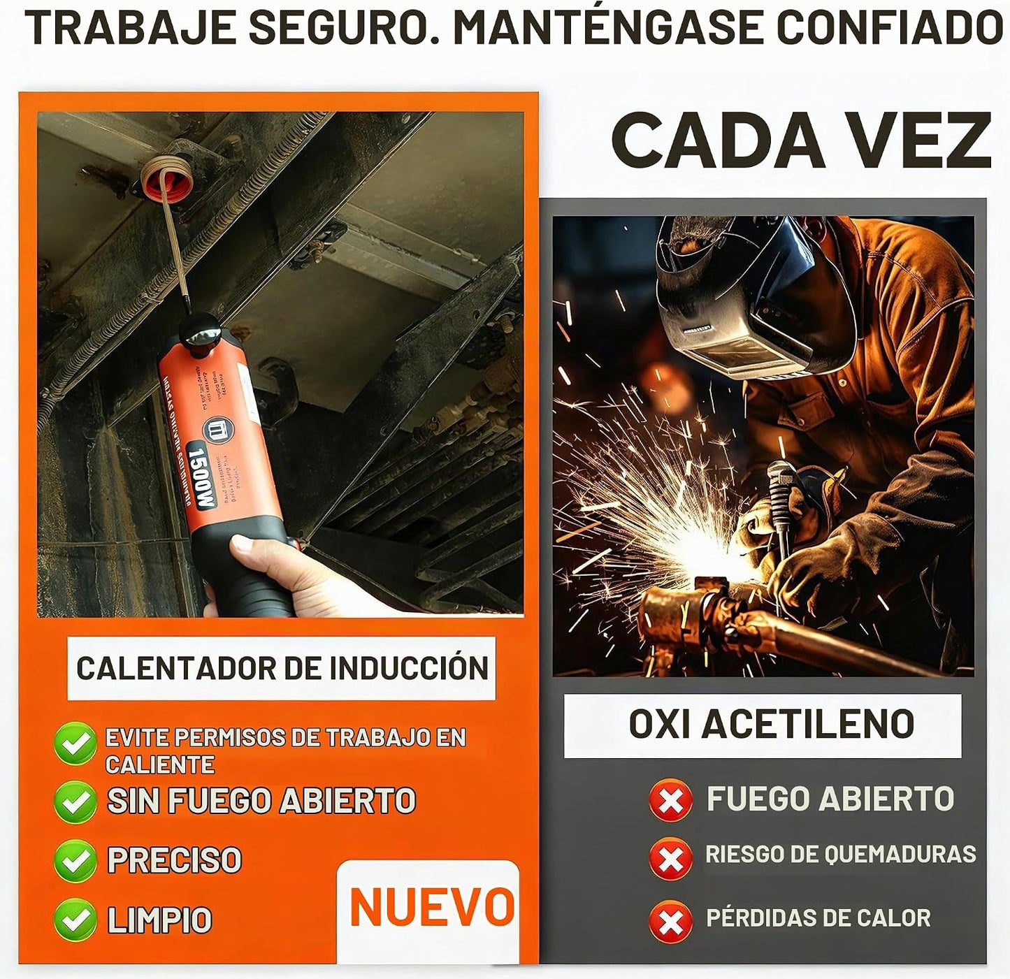 Herramienta de extracción de pernos de calentador de inducción, 150...