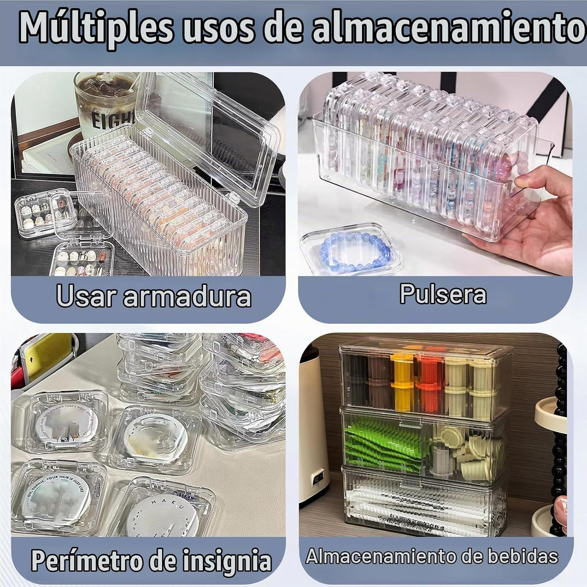 Oskrieel Caja de almacenamiento de uñas a presión, 12 piezas, caja...