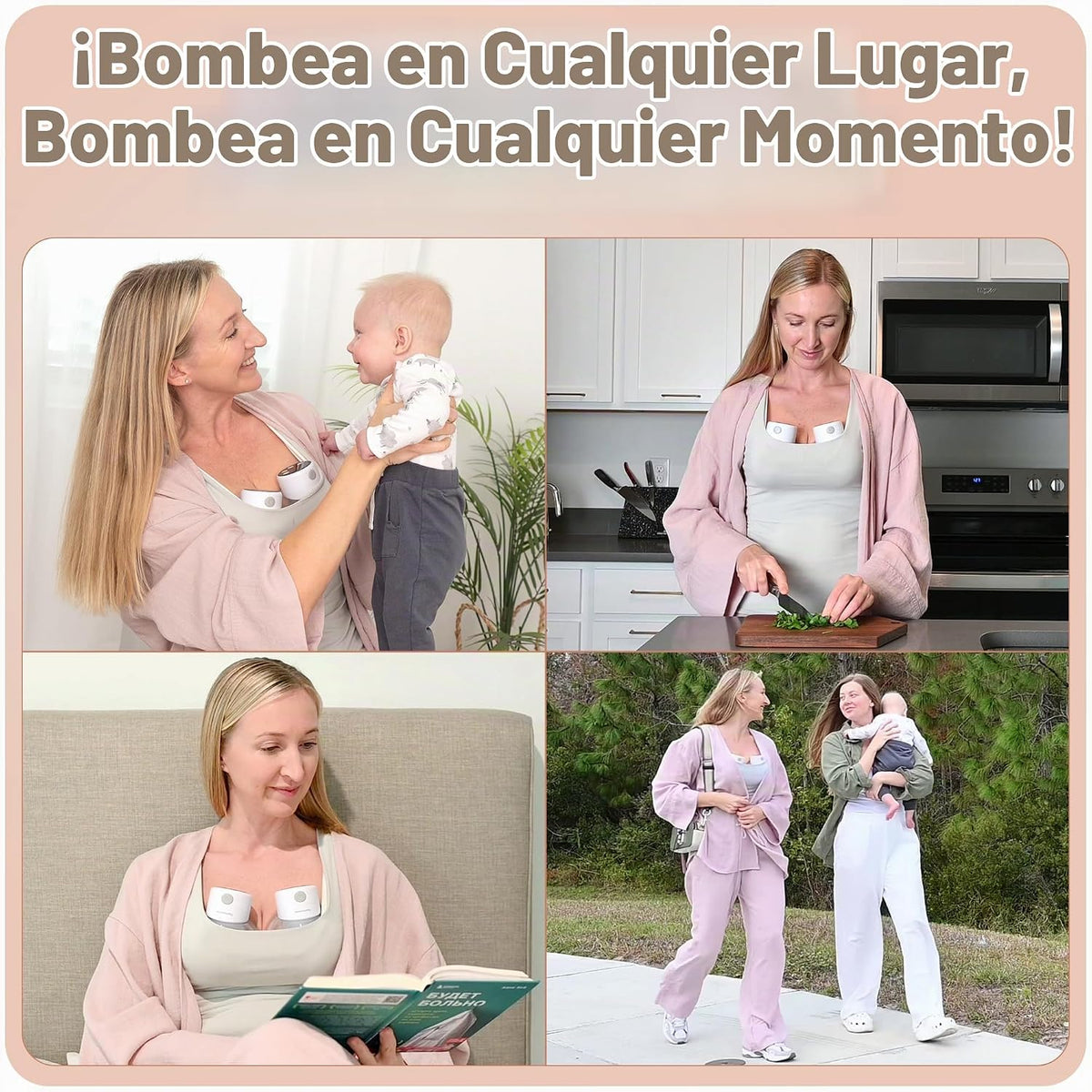 Extractor de leche eléctrico manos libres portátil, doble bomba por...