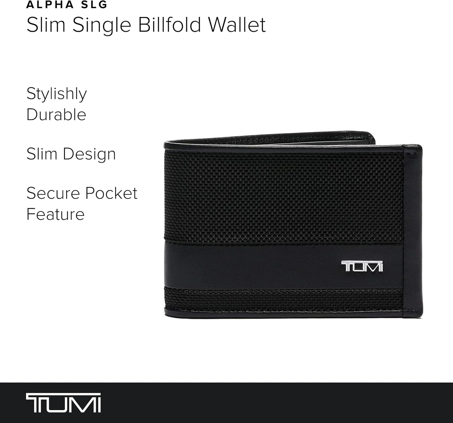 TUMI - Alpha Slim Billetera Individual Billetera para Hombres - Neg...