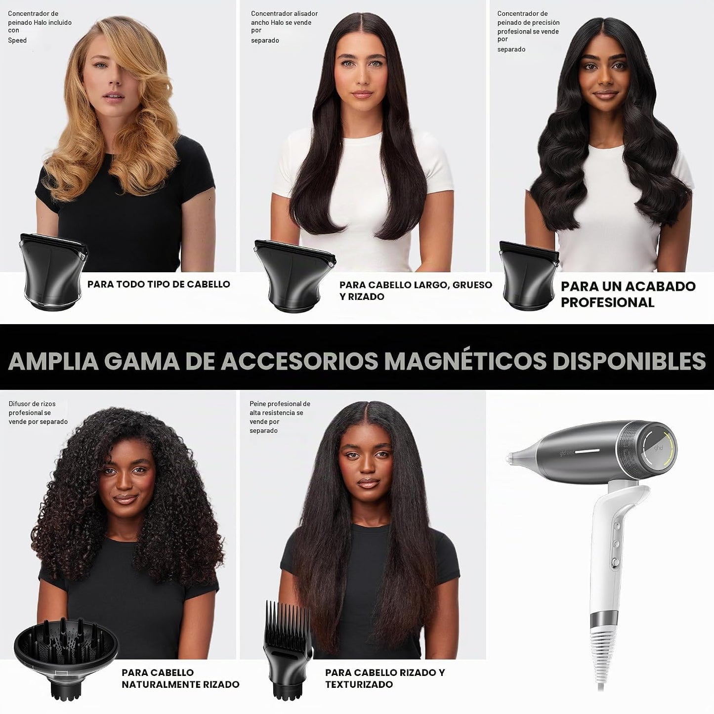 Secador de pelo ghd Speed Ionic: secado rápido, potente, con cont...