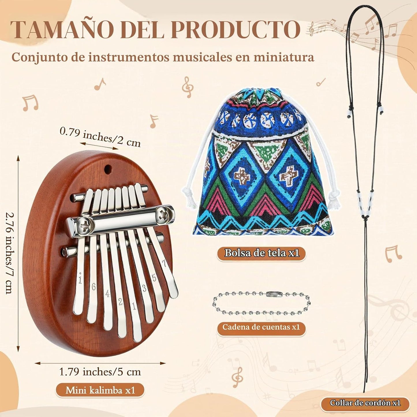 Maasechs Mini instrumentos musicales, mini piano de pulgar Kalimba...