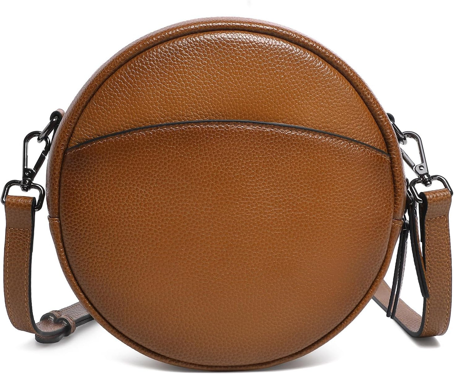 COOLCY Bolsos cruzados de cuero, bolso de hombro circular, bolso re...