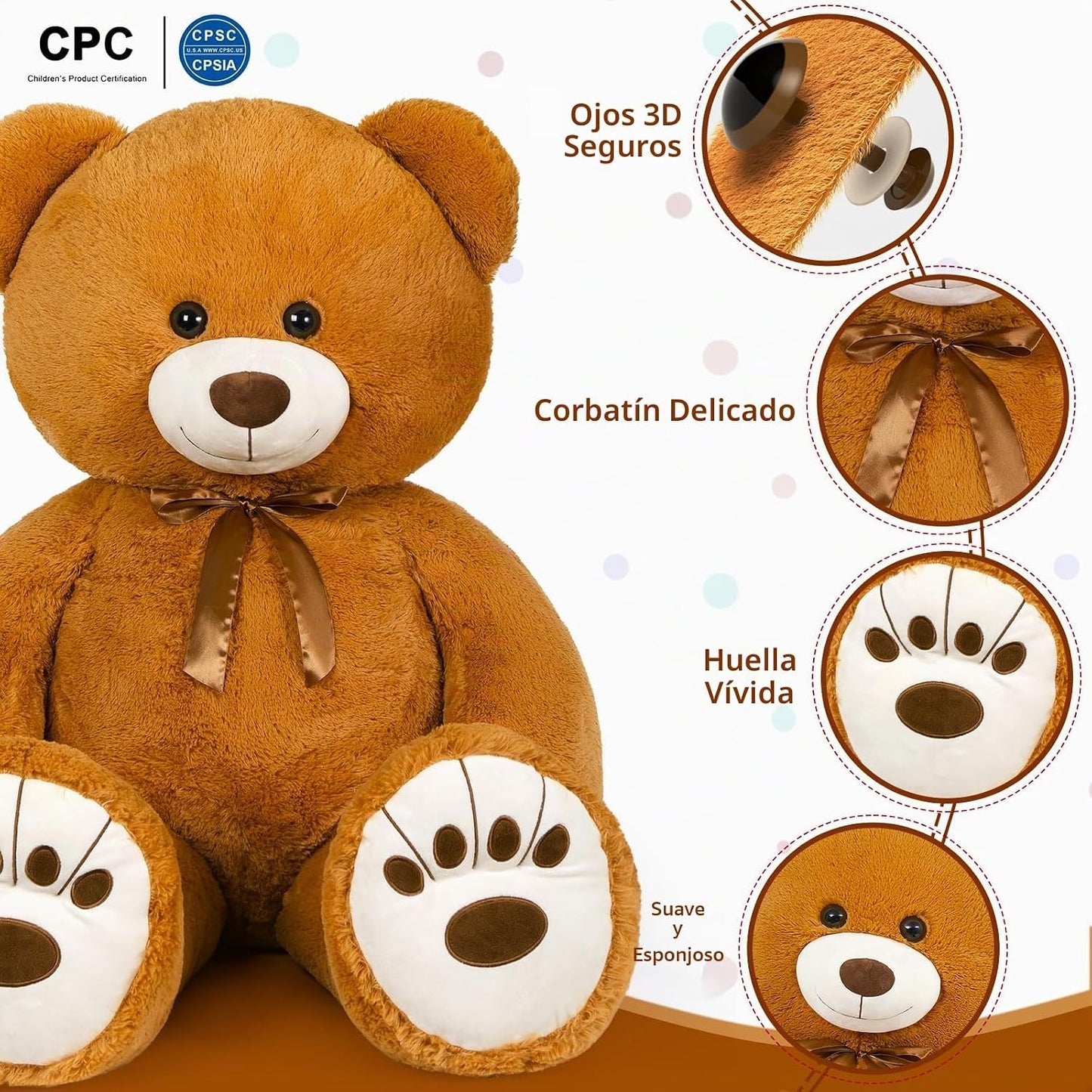 MaoGoLan Oso de peluche gigante de 50 pulgadas, animal de peluche g...
