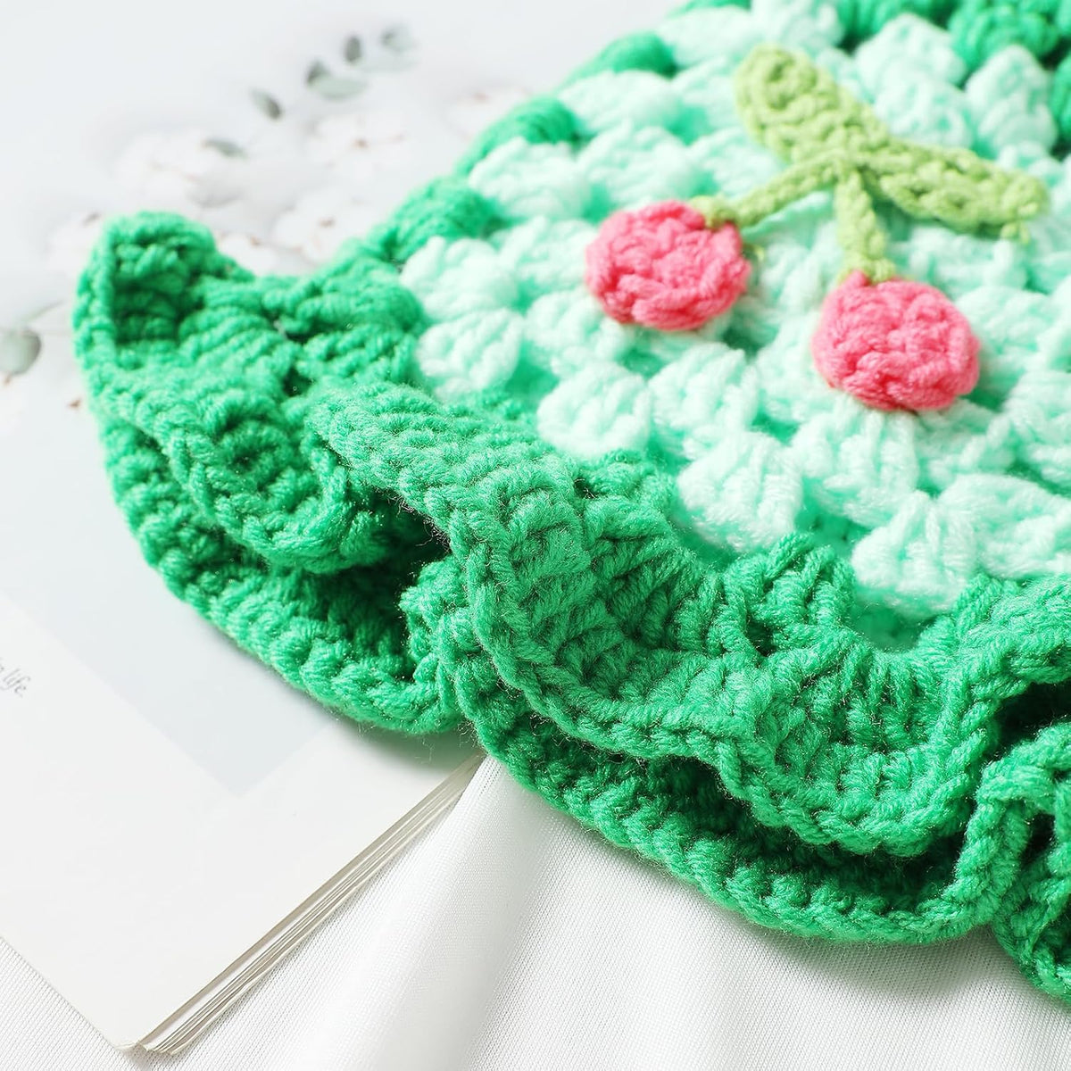 Fiewmay Sombrero de pescador de ganchillo para mujer, hecho a mano,...
