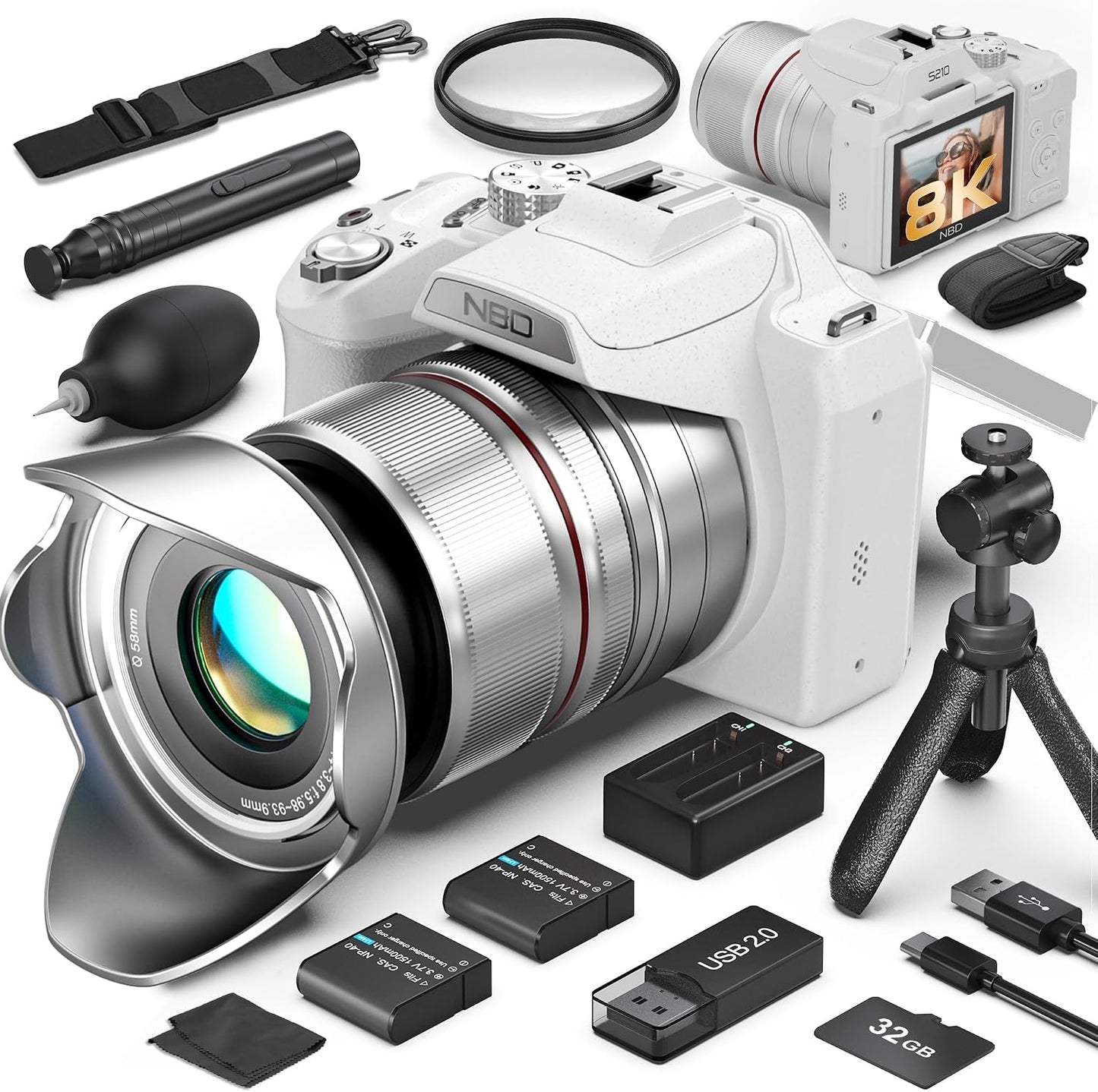 Cámara digital de 8K y 64MP para fotografía, zoom 48X con modo luna...