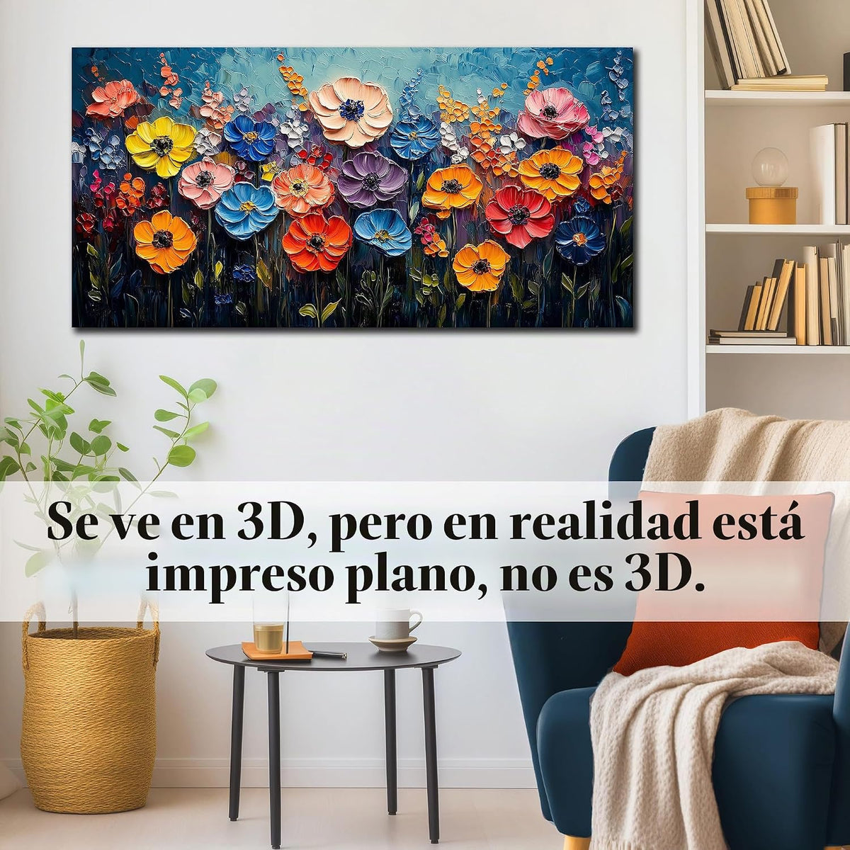 MDHKVPM Lienzo decorativo de pared con estampado floral para dormit...