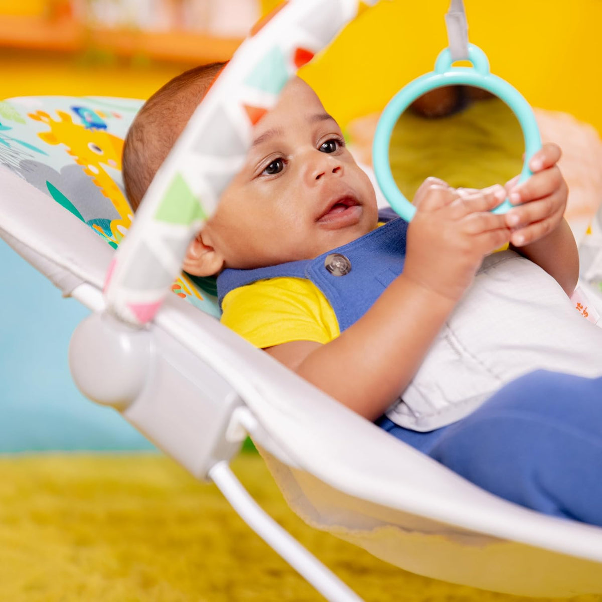 Bright Starts Silla Mecedora con Vibraciones Tranquilizantes para B...