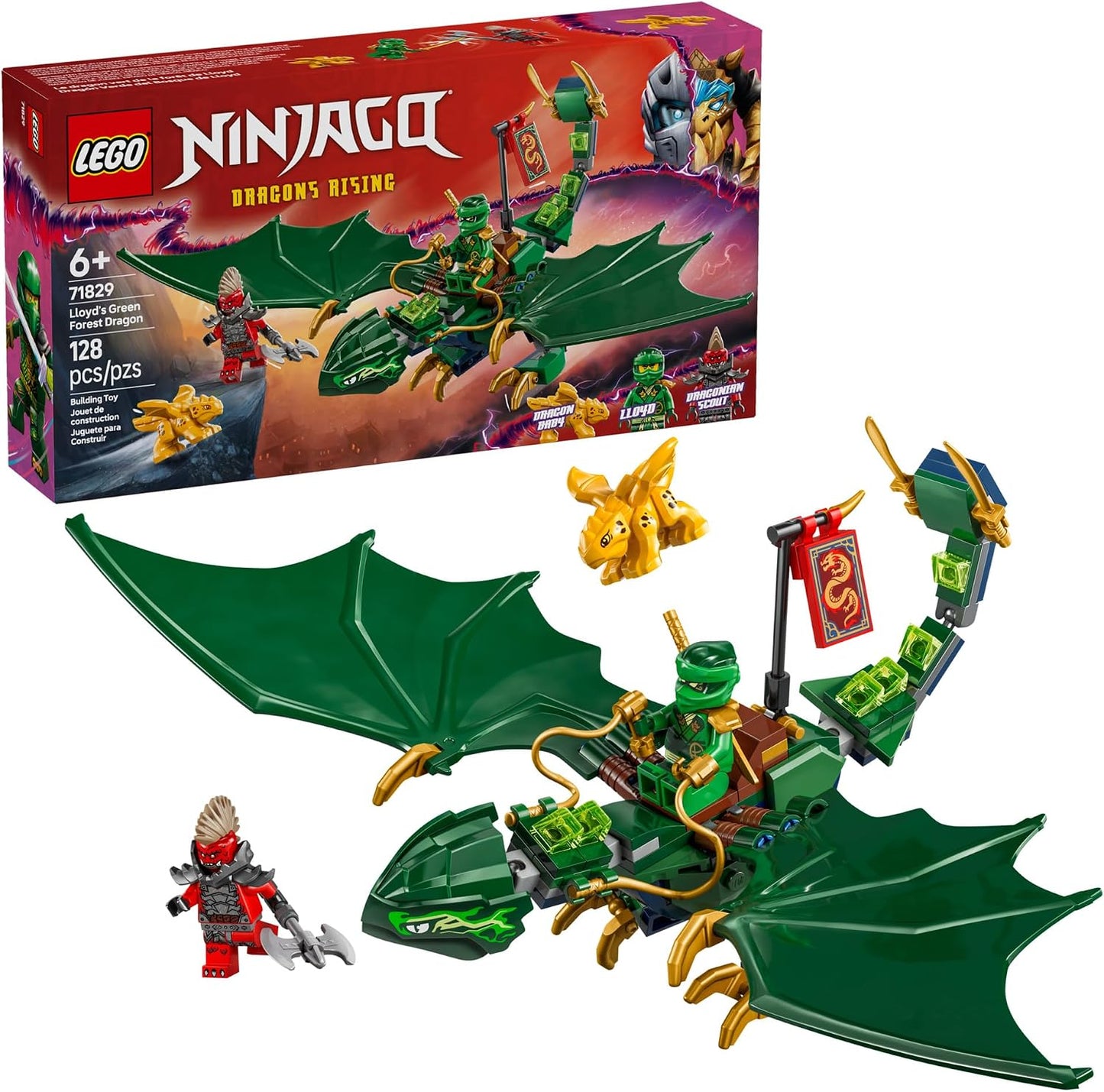 LEGO NINJAGO Juguete de Dragón del Bosque Verde de Lloyd - Juguete...