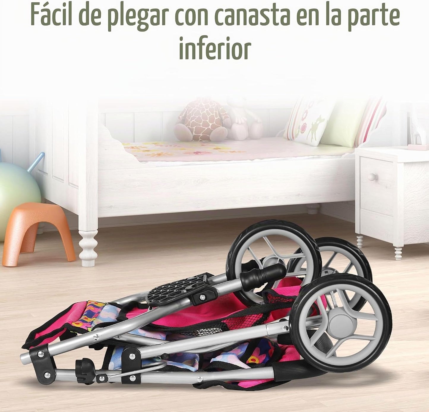 fash n kolor® Cochecito de Muñeca de Bebé de Regalo para Niños, Coc...