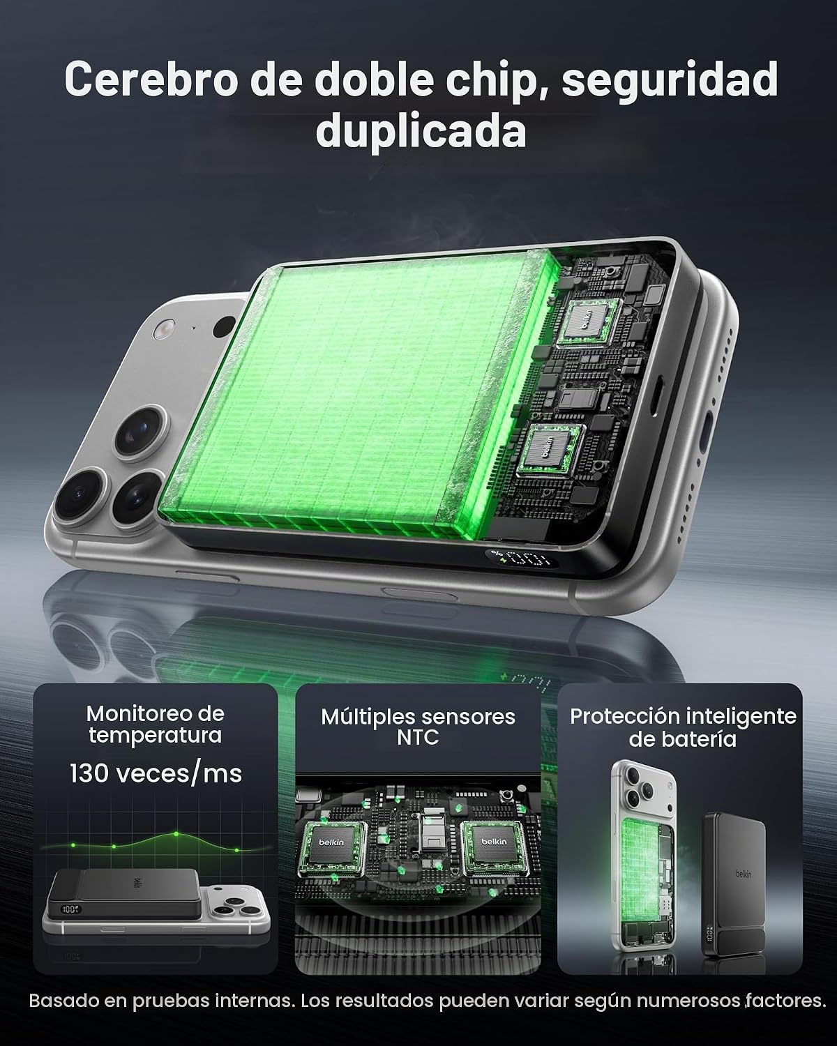 Belkin 10000mAh Qi2 25W Slim cargador portátil banco de energía con...