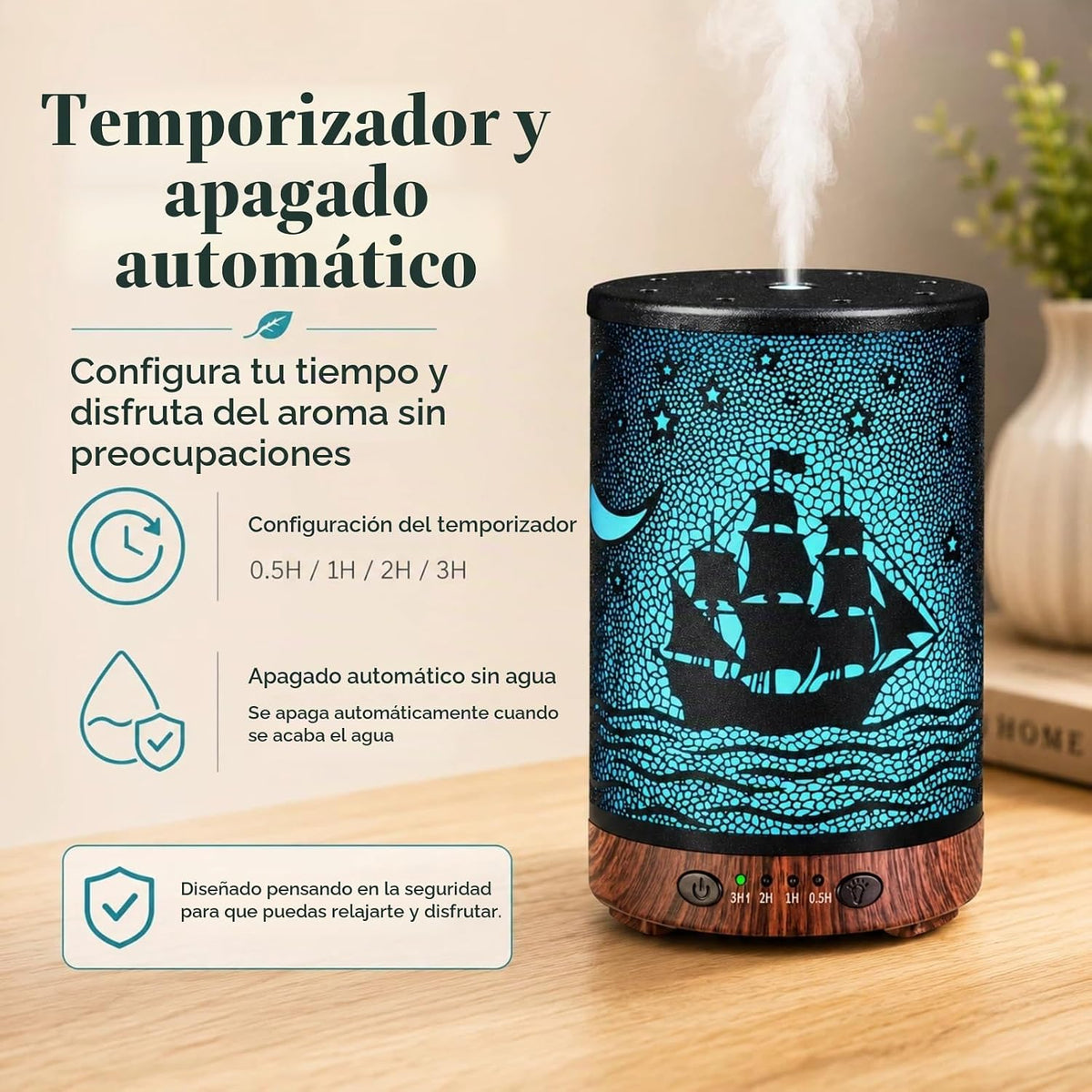 JOYOLO Difusor de aceite esencial de 4.1 fl oz de metal difusor de...