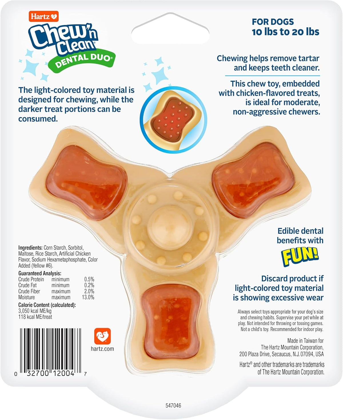 Hartz Chew \u2018n Clean juguete masticable y premio en uno con sab...
