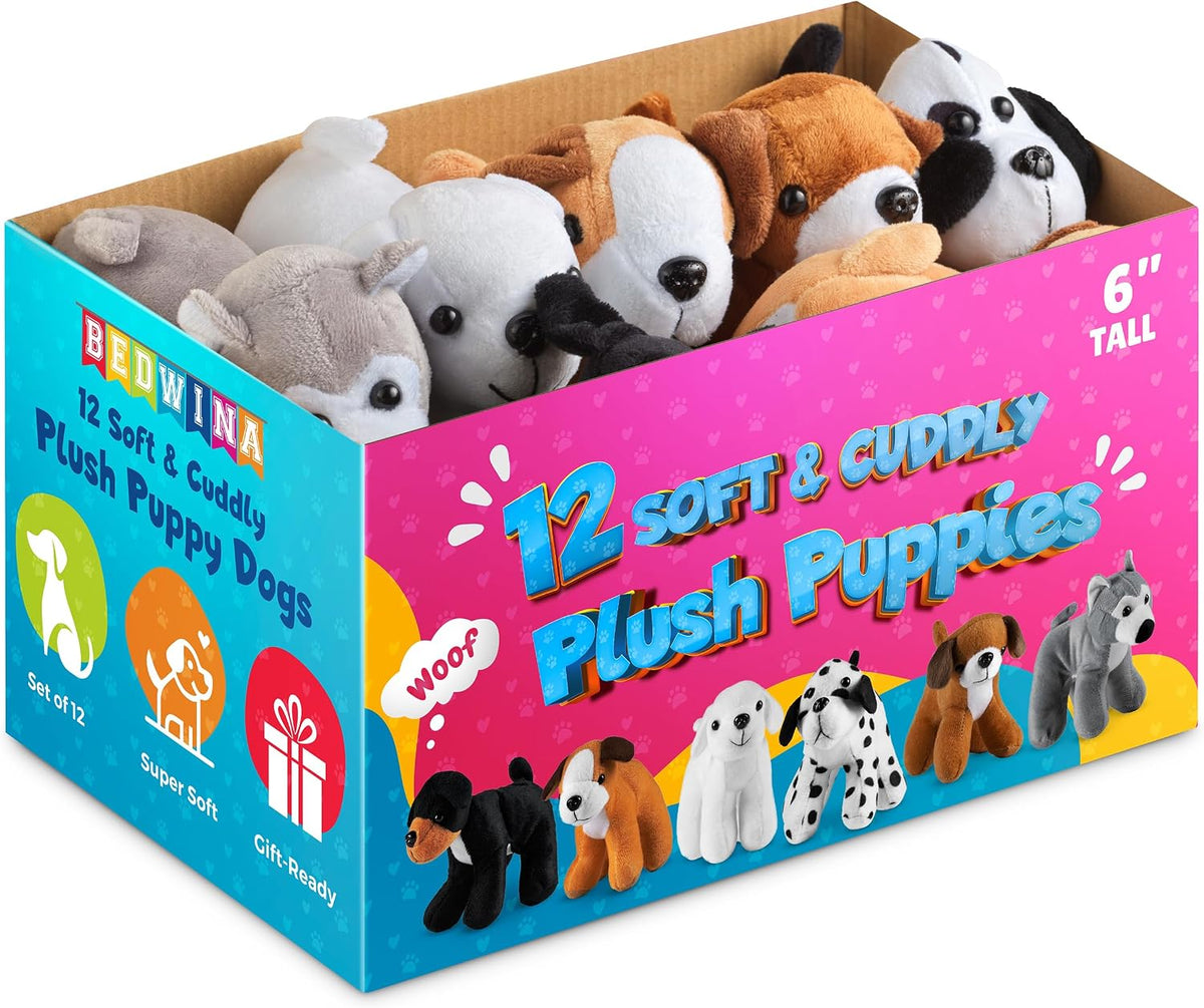 Perros de peluche (paquete de 12) animales de peluche pequeños de 6...