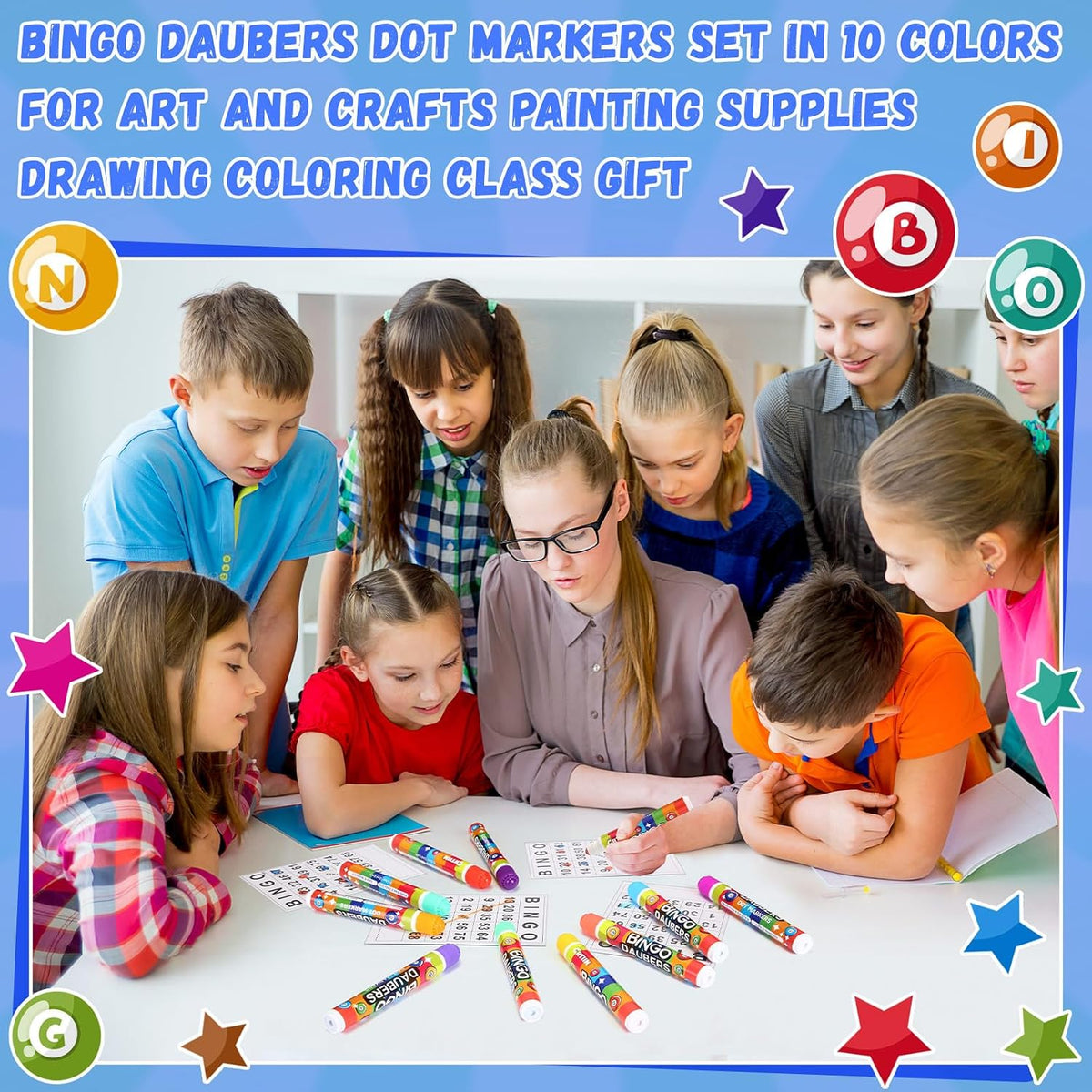 Crtiin Paquete de 160 marcadores de puntos de Bingo Daubers 10 colo...