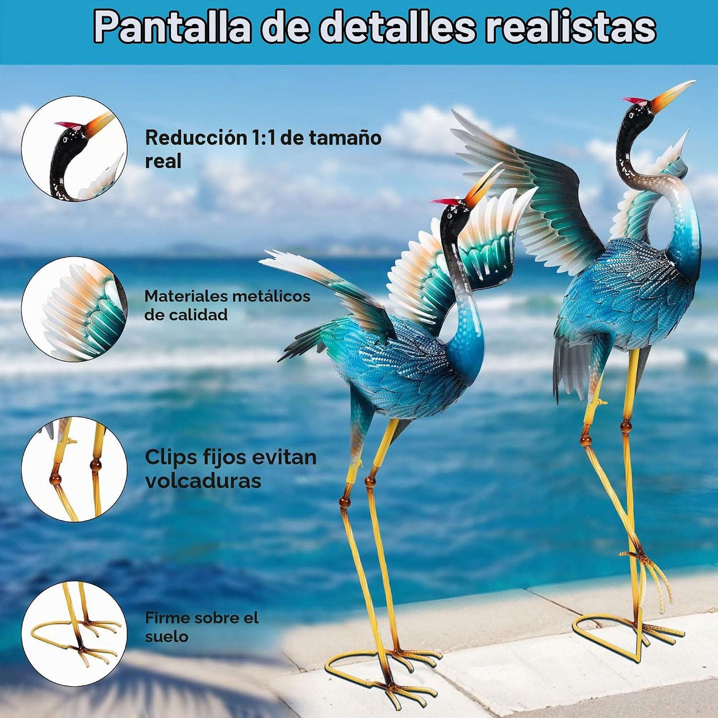Estatuas de jardín Ruifabo, grandes esculturas de grúa de metal, es...