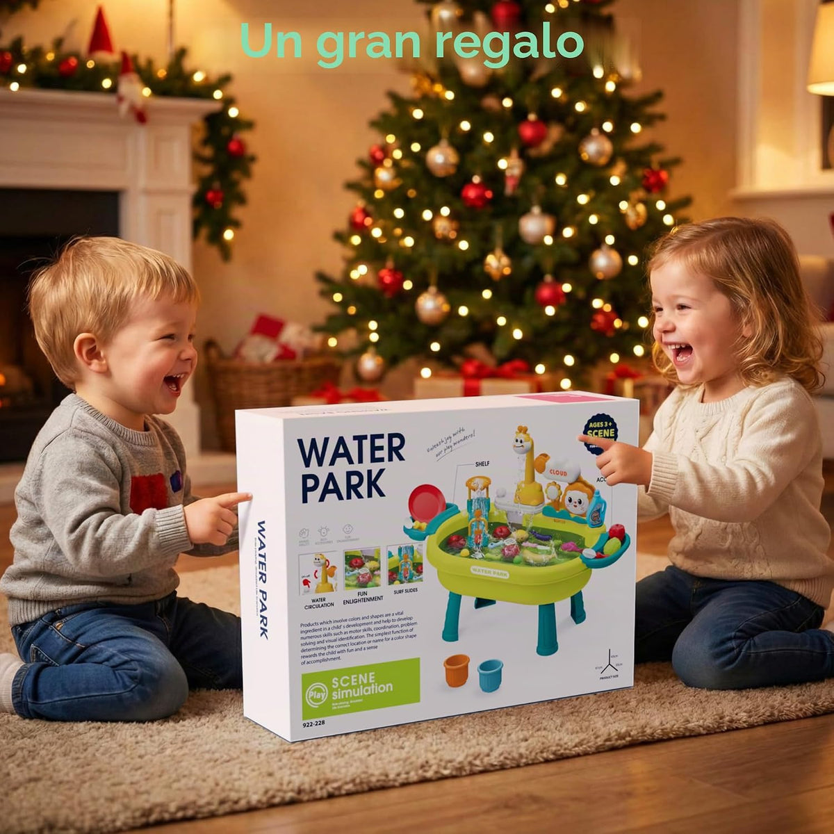 Juguetes de mesa de arena y agua para niños pequeños, fregadero de...
