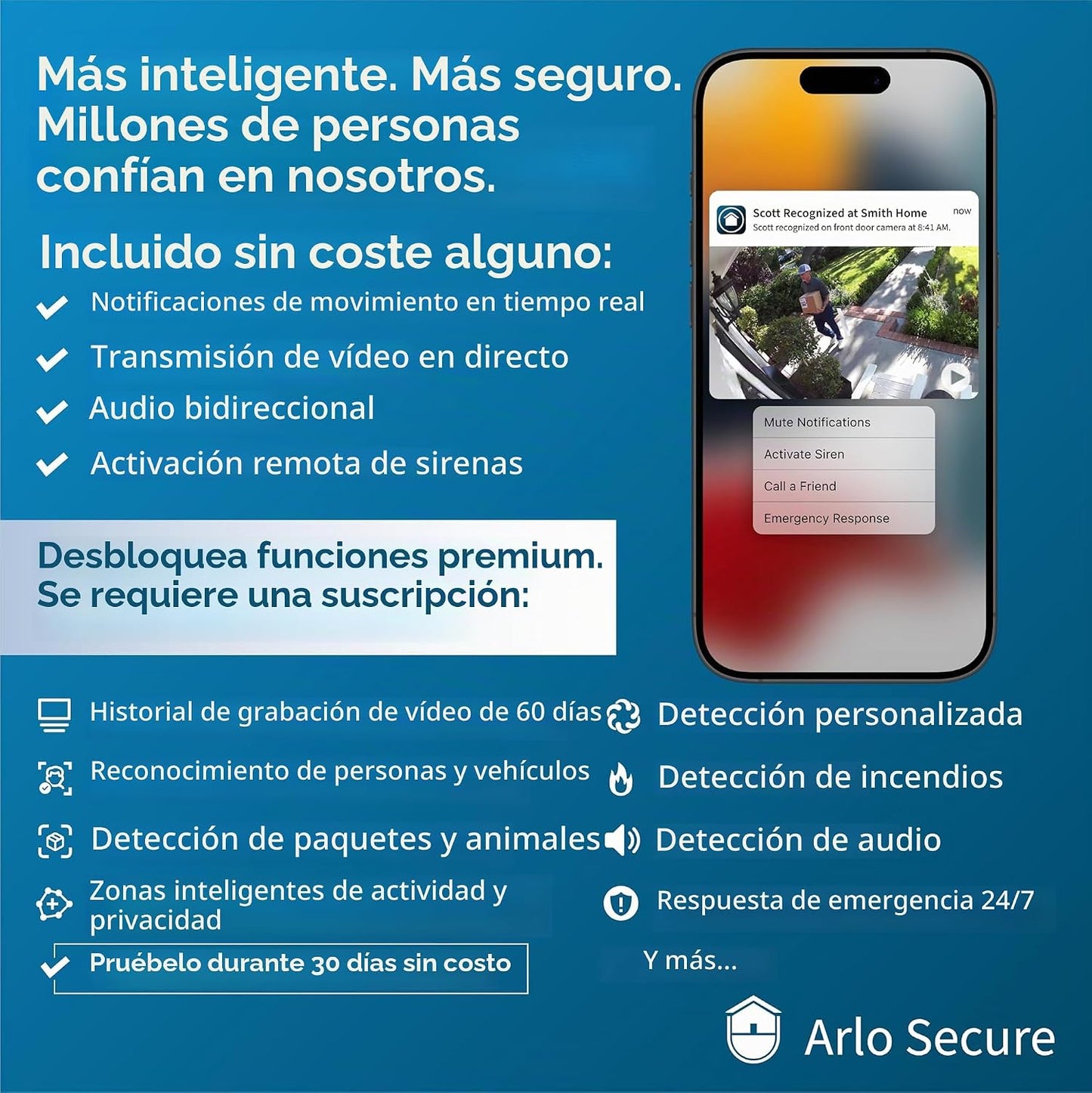 Cámara de seguridad Arlo Essential 1080p HD | Exterior - Interior |...
