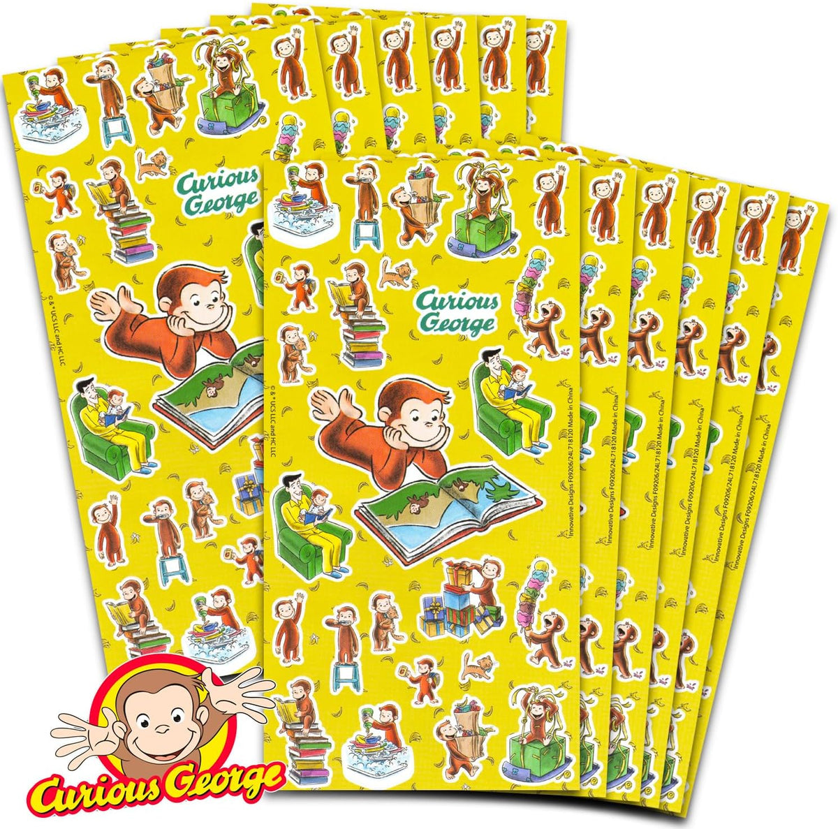 Paquete de 12 calcomanías de curioso George para fiestas para niños...