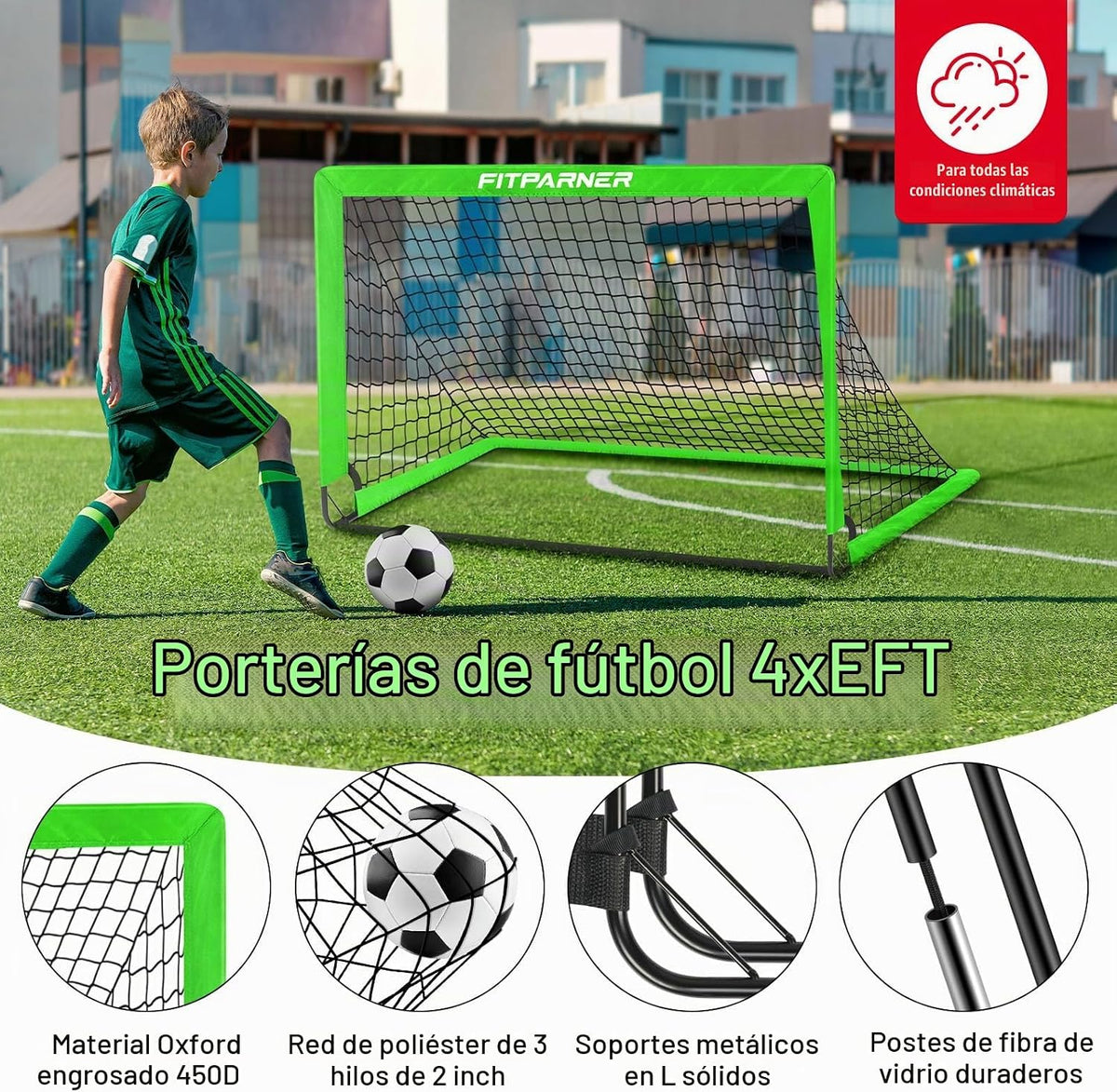 FITPARNER Portería de fútbol, portería de fútbol para niños en el p...