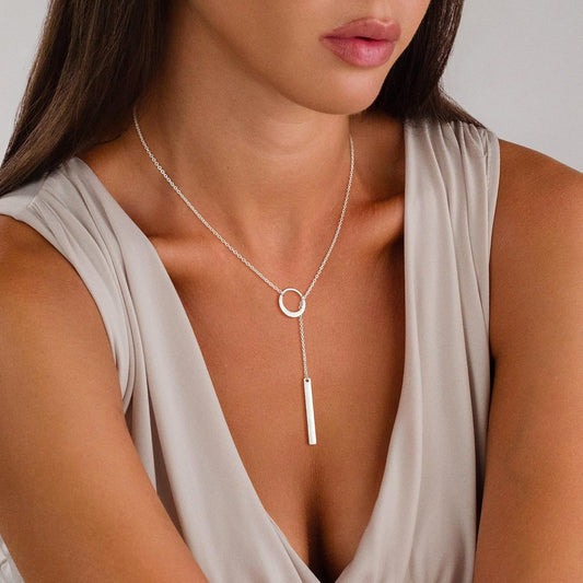 JIKASI Collares de oro Lariat para mujer, collar largo y delicado d...