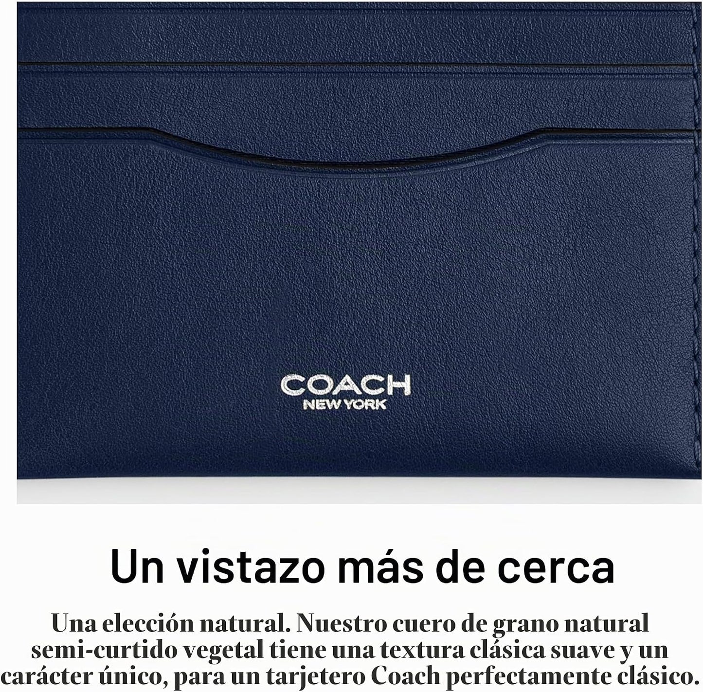 Estuche plano para tarjetas en piel natural de grano completo