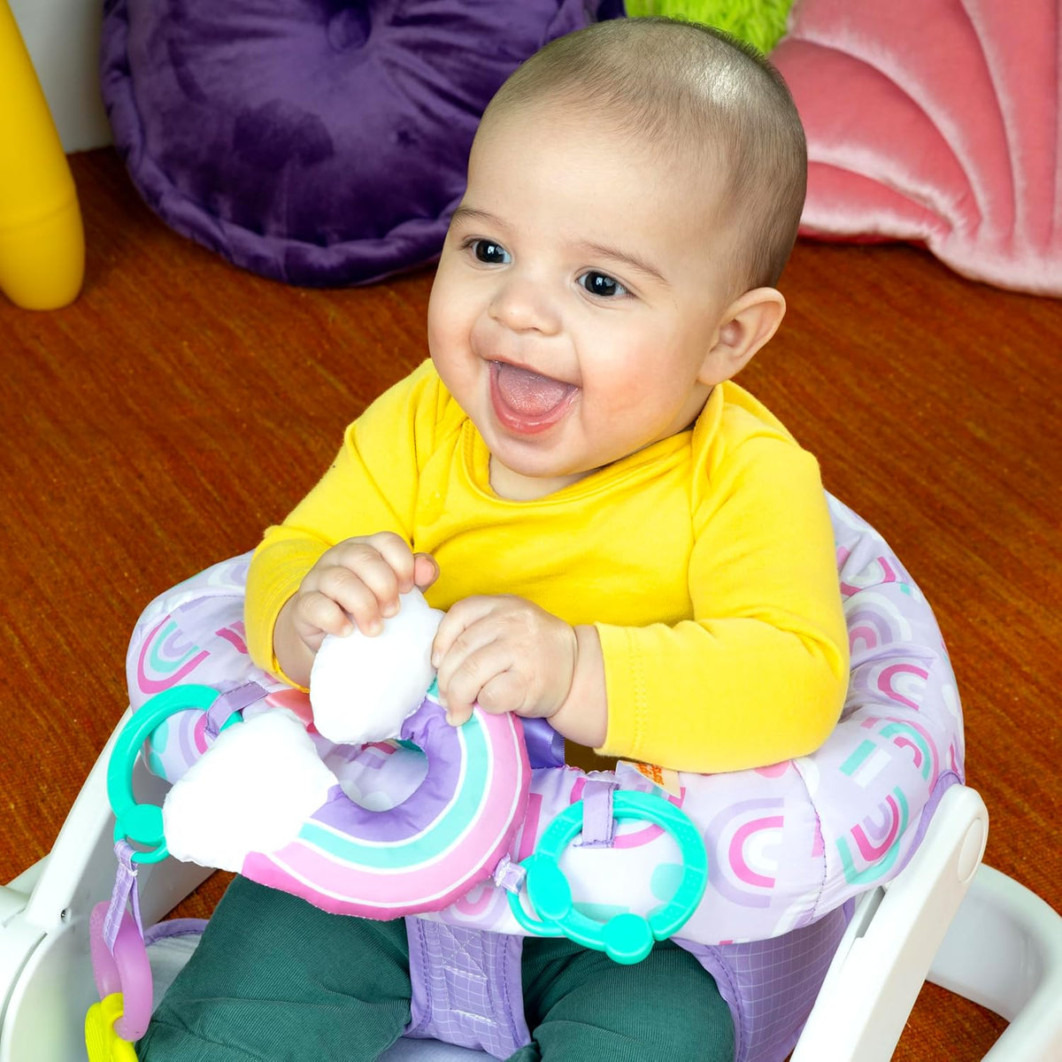 Bright Starts Learn-to-Sit - Asiento de piso para bebé, 2 posicione...