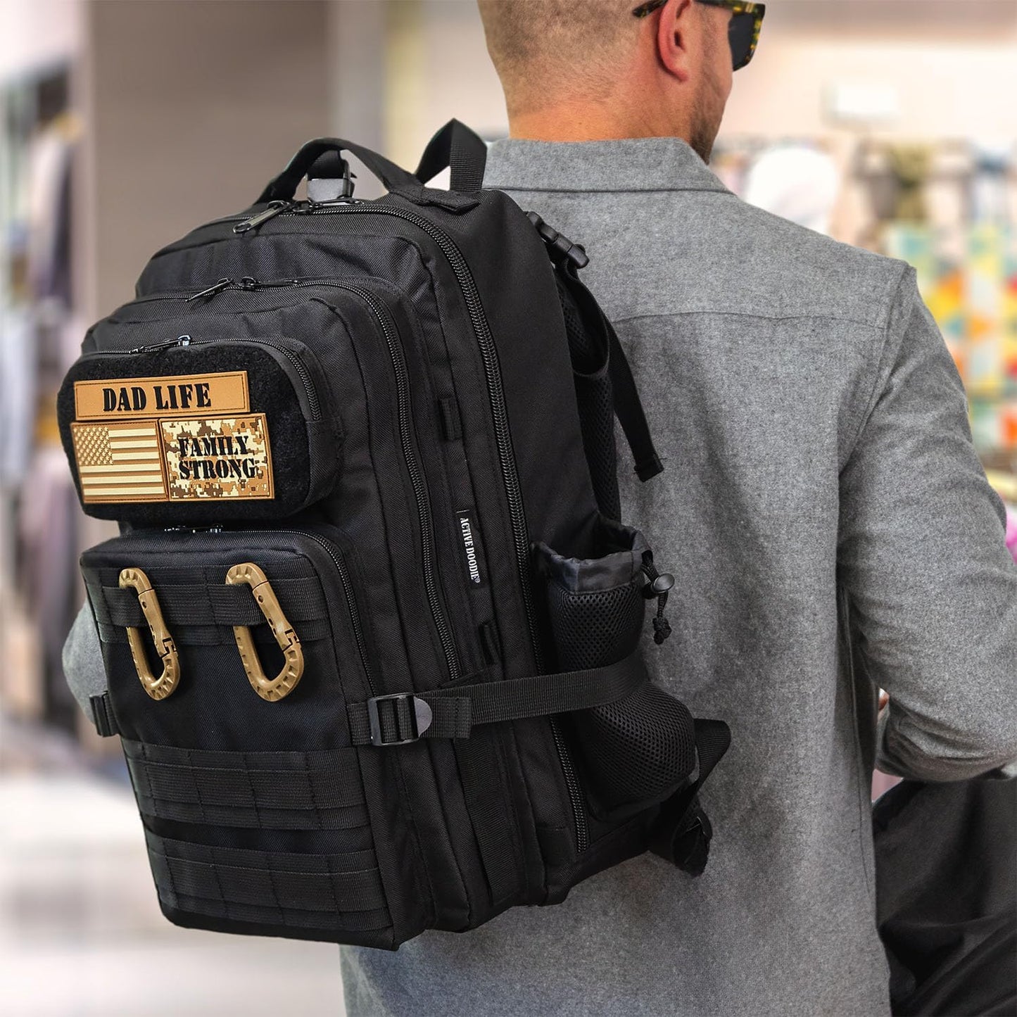 ActiveDoodie Bolsa de pañales para papá para hombre con parches ext...