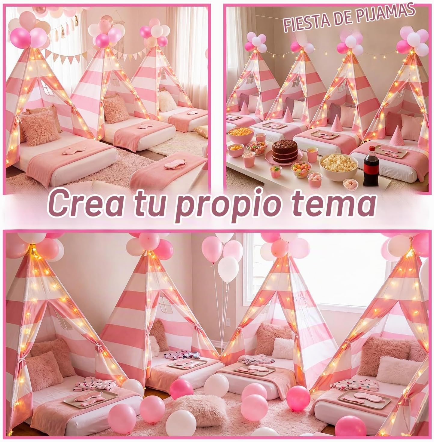 Windyun Juego de 4 tiendas de campaña para niños con colchones de a...