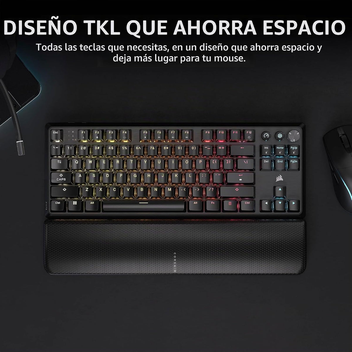 Corsair K70 CORE TKL Teclado Mecánico Inalámbrico RGB Tenkeyless pa...