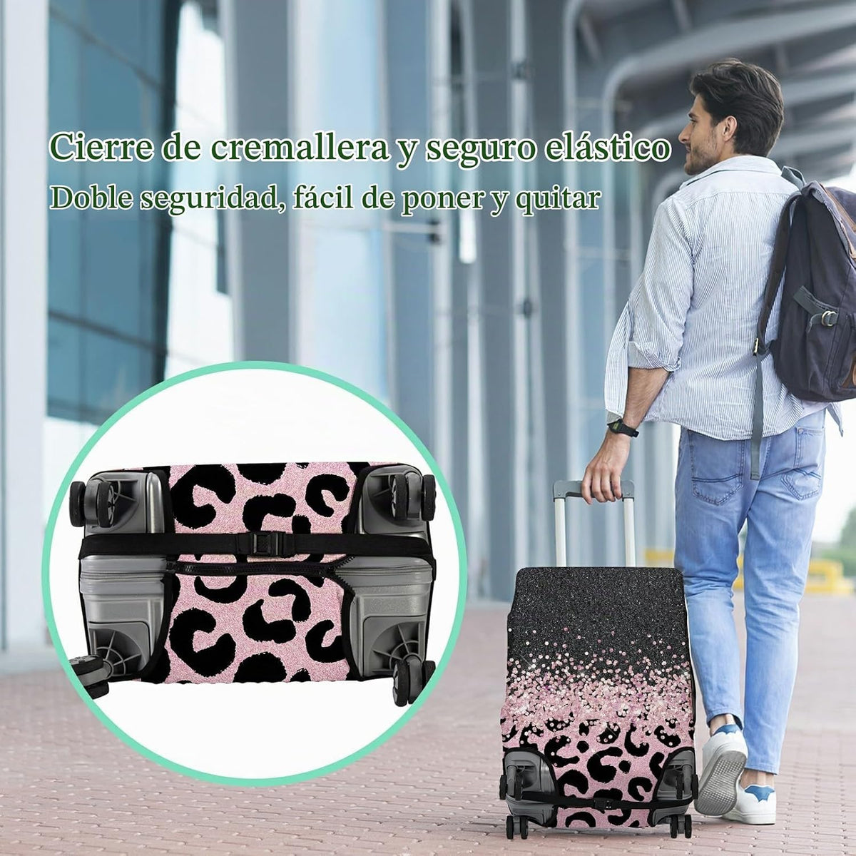 BWEGRHE Funda para Equipaje Protector de Maleta Más 1 Etiqueta de E...
